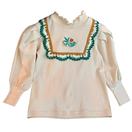 

koaiezne Baby Girls Autumn Lace Cotton Long Sleeve Tops Clothes Top Sellers for Teen Girls Little Girls Fashion Tops