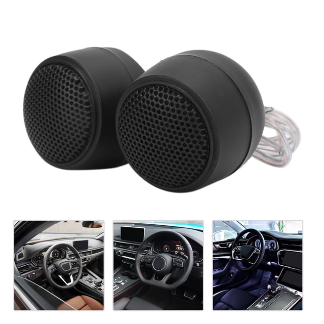 Herwey Dome Tweeter,Car Loudspeaker,2pcs Dome Tweeter Speaker High Efficiency Clear Sound Audio Loudspeaker Universal For Car