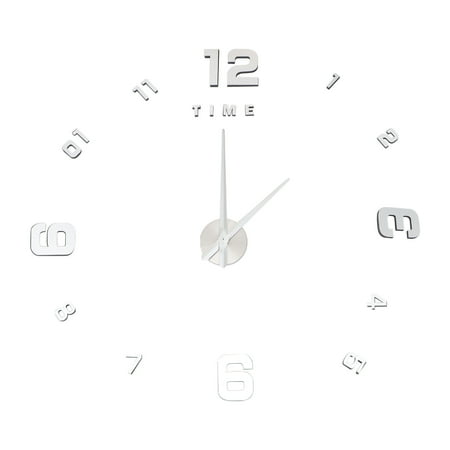Clispeed White Frameless Large Wall Clock with Protective Film for Kitchen and Living Room