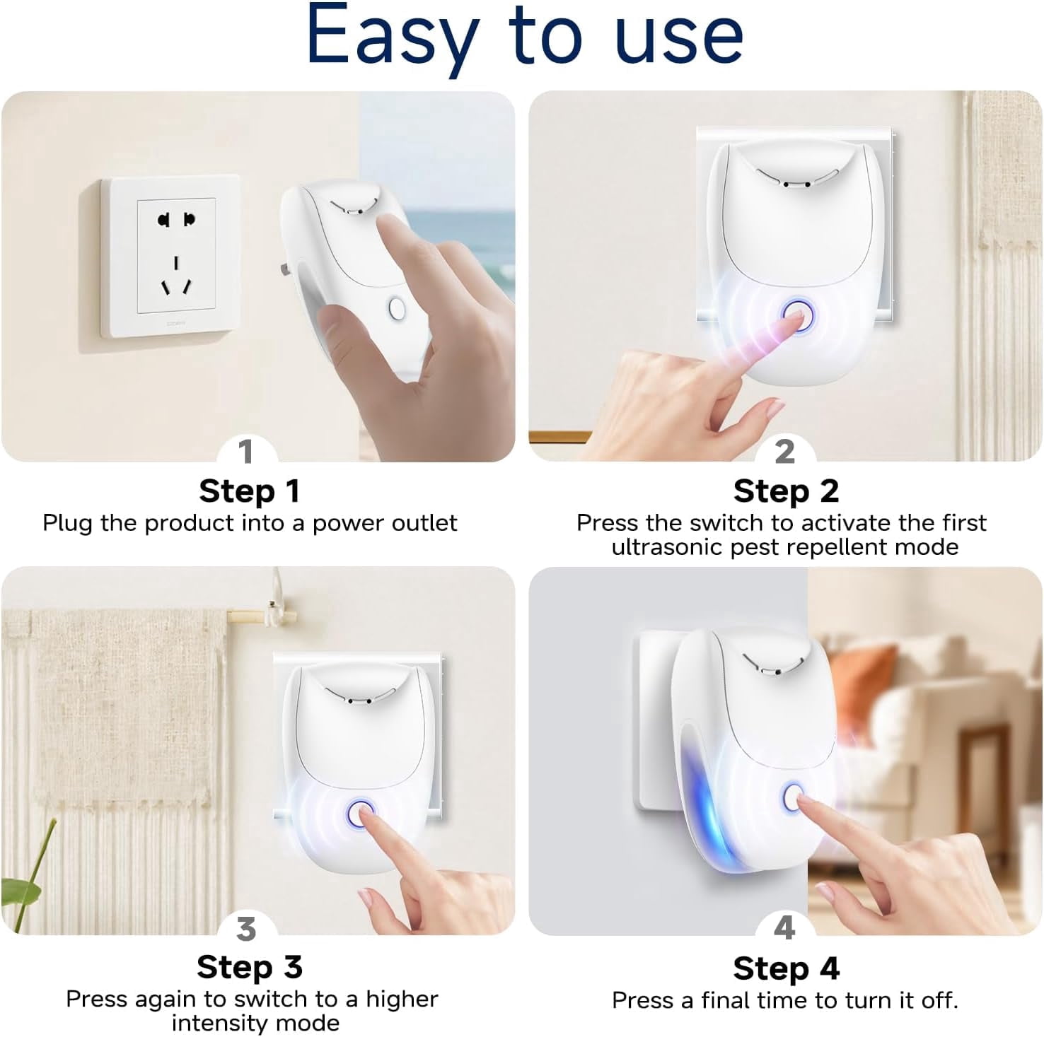 Ultra-Quiet,6 Pack,Ultrasonic Pest Repeller Indoor Plug-in,2026 Upgraded Electronic Pest Control with 3 Modes for Mice,Rats,Roaches,Mosquitoes,Spiders&Ants