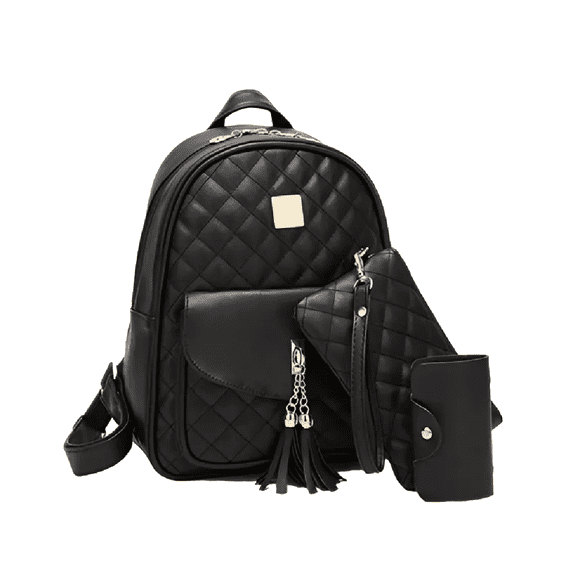Kit de Mochila de Moda Casual Malubero 3 Piezas negro