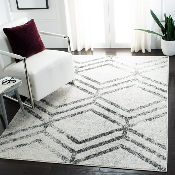 SAFAVIEH Adirondack Bailey Geometric Area Rug, Ivory/Grey, 5'1" x 7'6"