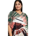 thumbnail image 2 of Oussum Peach Tribal Plus Size Polyester Long Kaftan Dresses for Women, 2 of 8
