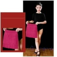thumbnail image 4 of Latin Skirt for Girls Tassel Dance Ballroom Layered Fringe Kids Dress Dancewear(140 8-9 Years,Hot Pink), 4 of 5