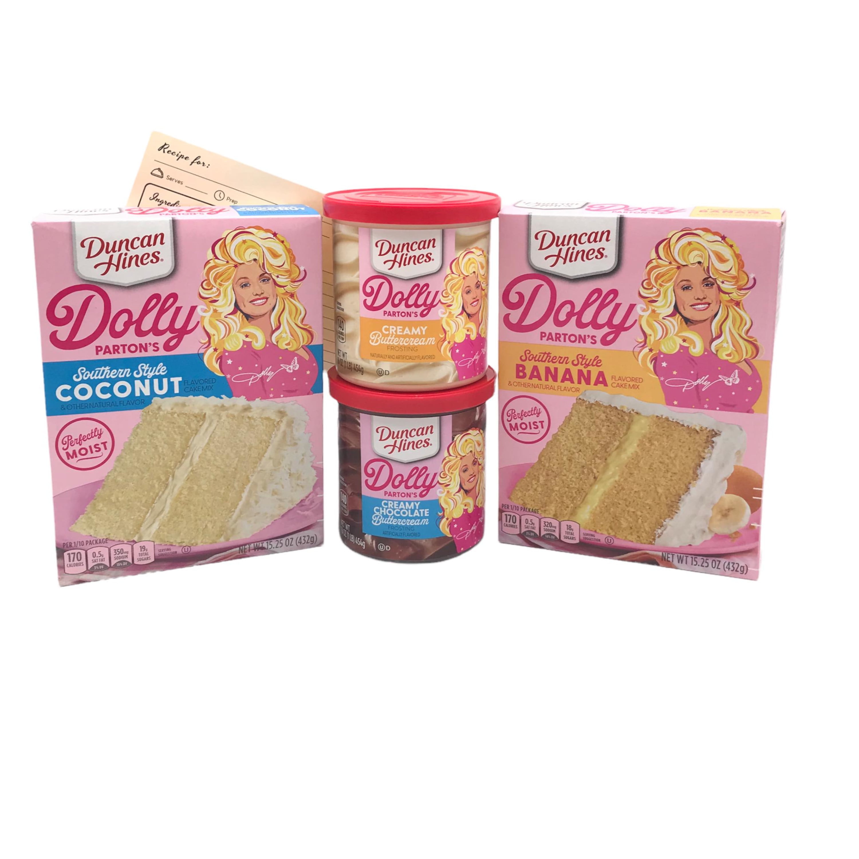 Duncan Hines Dolly Parton Banana and Coconut Cake Mixes, 15.25oz Boxes