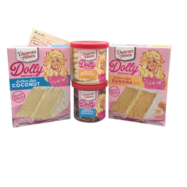 Duncan Hines Dolly Parton Banana and Coconut Cake Mixes, 15.25oz Boxes