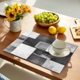 thumbnail image 5 of Placemats Set of 6, Black Plaid Place Mats Abstract Art Color Block Tablemats Washable Placemat Table Decoration for Kitchen Table Dinner Party Home Decor Indoor Outdoor 13x19 Inch, 5 of 9