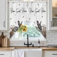thumbnail image 6 of Rabbits Pine Cone Swag Valances for Windows 2 Pack, Kitchen Window Curtains 36 Inch Length, Sweet Home Texture Brown Leaves Berries Privacy Swag Curtains for Living Room/Bathroom 36"x36", 6 of 8