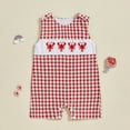 thumbnail image 2 of Sopiago Baby Boy Clothes Embroidery Smocked Jumpsuit Sleeveless Romper for Baby Boy Spring Summer Outfit Baby Boys' Overalls (Red,12-18 Months), 2 of 7