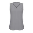 thumbnail image 5 of Bovemsi Tank Tops for Women Summer Trendy V Neck Tops Shiny Trim Loose Fit Casual Sleeveless Shirts Fashion 2025, Gray Women's Summer Tank Tops, M, 5 of 9