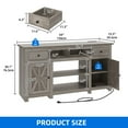 thumbnail image 3 of Dextrus 59" Farmhouse TV Stand with Storage for Living Room, Entertainment Center for up to 65" TV, Washed Gray, 3 of 9