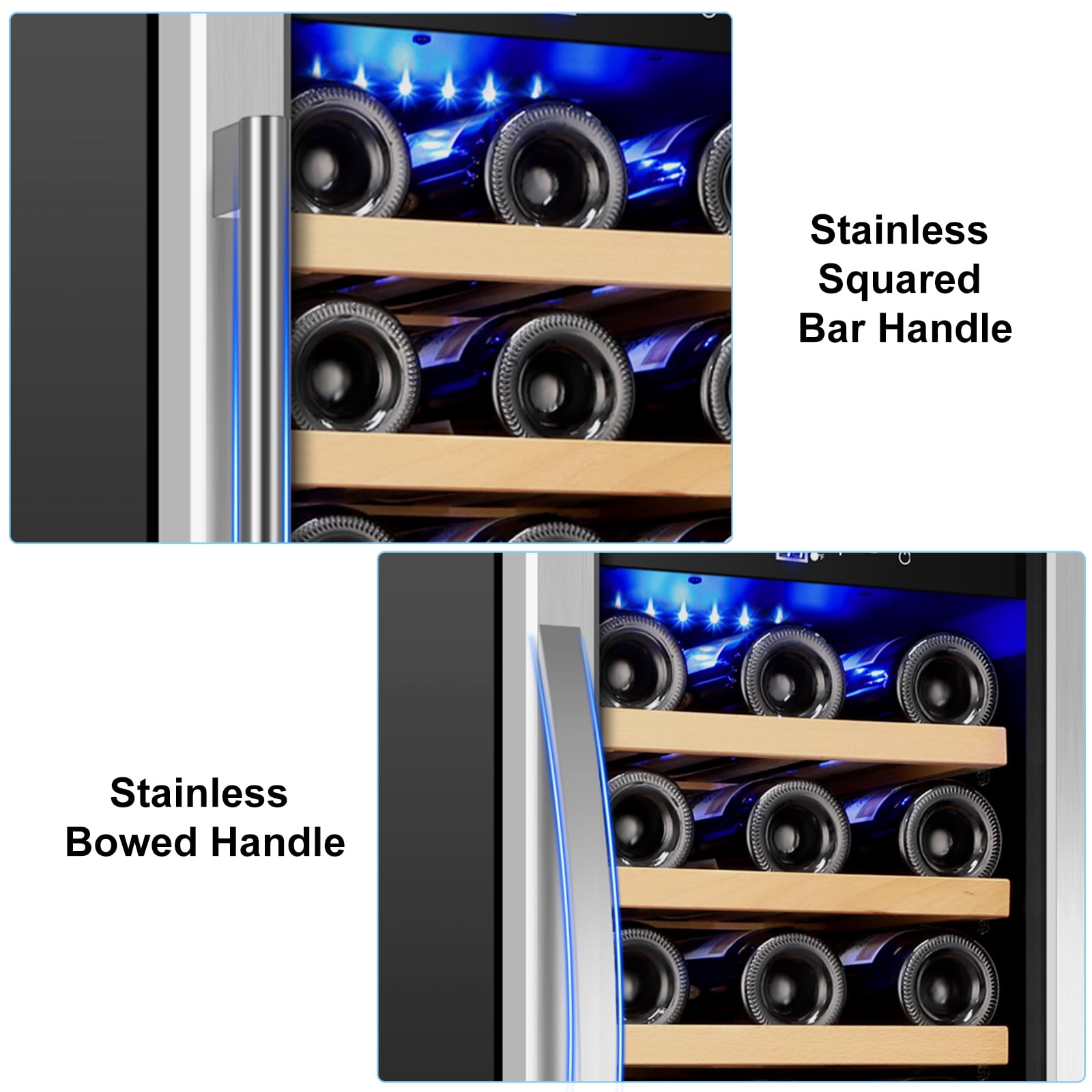Nipus 15 inch Wine Refrigerators,30 Bottles Wine Coolers ,Freestanding & Built-in with Glass Door