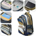 thumbnail image 4 of Blue Gold Marble Backpack for School,Cute School Bag,Schoolbag with Adjustable Shoulder Straps & Padded Back,16.9 Inch, 4 of 5