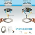 thumbnail image 6 of Luxrite 3-4 Inch LED Ceiling Light, 5CCT 2700K-5000K, 650LM, J-Box or 4 Inch Housing, Wet Rated, UL, Nickel 4 Pack, 6 of 8