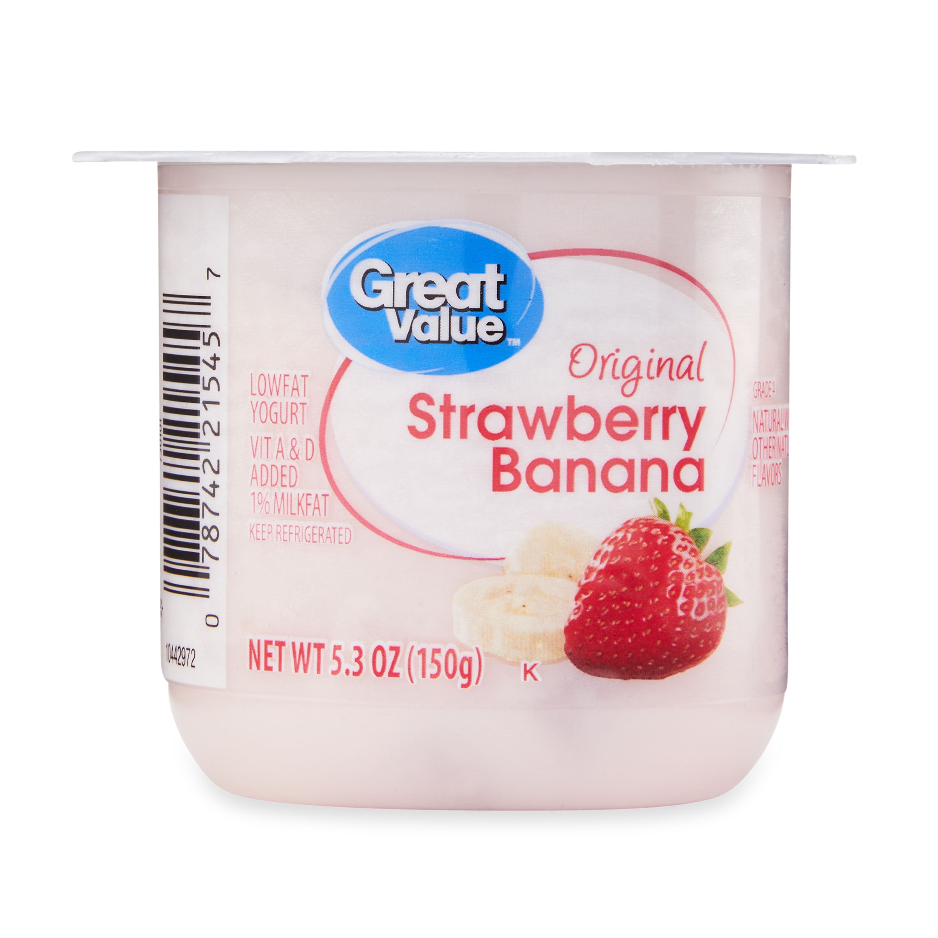 Great Value Original Strawberry Banana Lowfat Yogurt, 5.3 oz