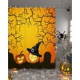 thumbnail image 2 of Halloween Witch Hat Pumpkin Lanterns and Grave Shower Curtain Set ，Waterproof Fabric Shower Curtains Shower Curtains for Bathroom,Bathroom Decor 54x"78", 2 of 6
