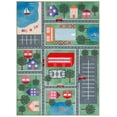 thumbnail image 2 of SAFAVIEH Kids Playhouse Beach Neighborhood Machine Washable Area Rug, Green/Charcoal, 3'3" x 5'3", 2 of 13