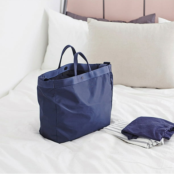 Bolso grande de nailon para mujer | Bolso bandolera impermeable de 35 l para el trabajo, la escuela, el gimnasio y viajes | Con cierre, ligero y con bolsa de malla | Negro, verde militar, azul marino