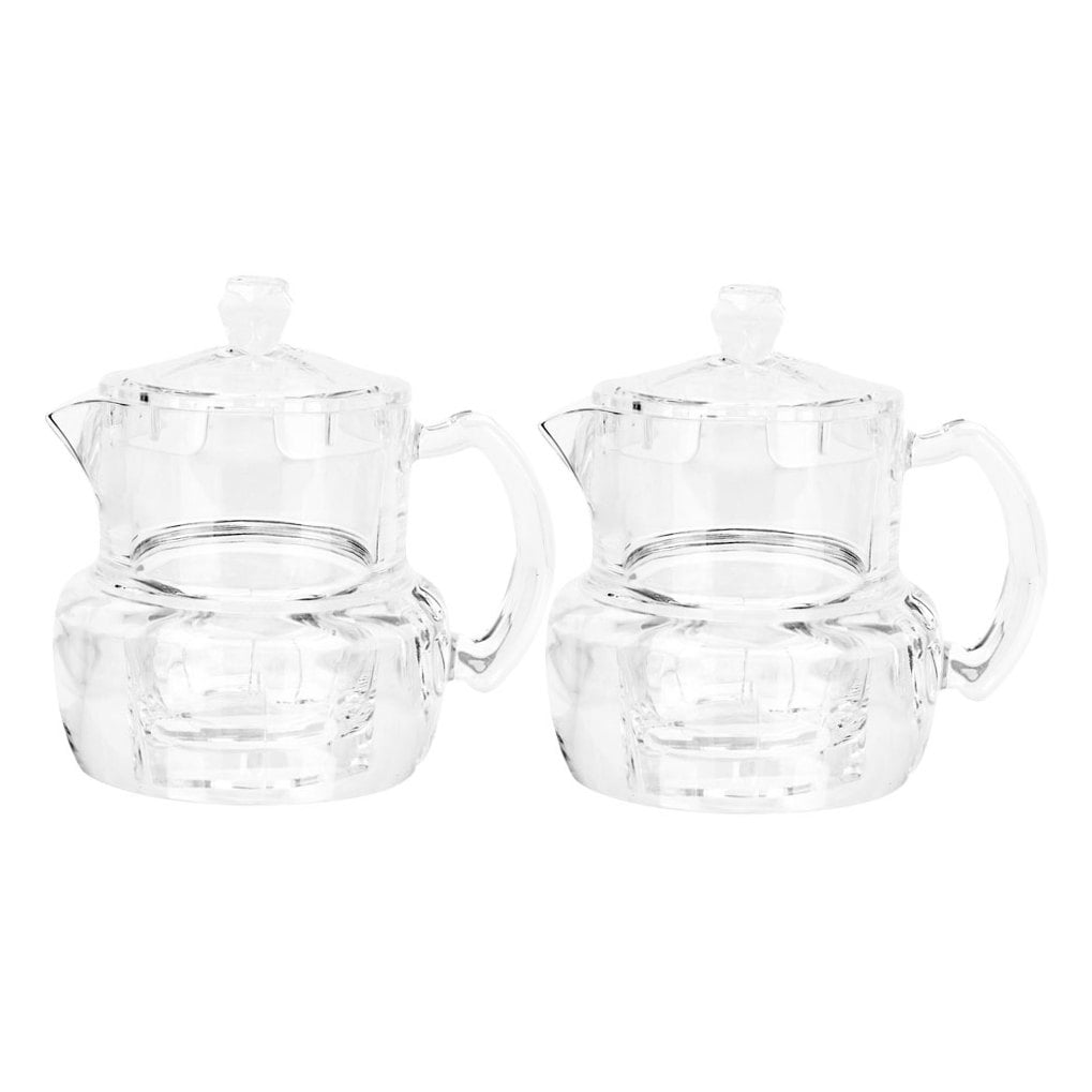 Masteelf 2pcs Honey Dispensers Acrylic Honey Pot Maple Syrup Bottles Clear Bee Honey Jar with Lid for Home Kitchen Commercial Use