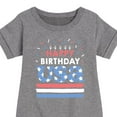 thumbnail image 3 of Instant Message - Happy Birthday USA - Celebratory Cake - Toddler & Youth Girls Fleece Dress, 3 of 6