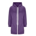 thumbnail image 6 of Zip Up Hoodies Women Long Sleeve Long Tunic Sweatshirts Oversized Casual 2025 Fall Jacket Coat with Pockets, 6 of 6