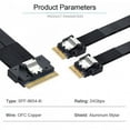 thumbnail image 5 of FVH PCI-E Ultraport Slimline SAS Slim 4.0 SFF-8654 8i 74pin to Dual SFF-8654 4i 38Pin Cable 40cm PCI-Express, 5 of 7