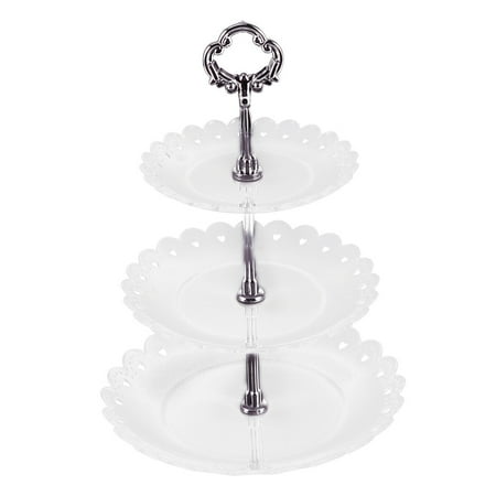 

BESTONZON Three-layer Fruit Plate Cake Stand Kitchen Accessories Home Party Dessert Storage Rack Festival Supplies Storage Holder(Transparent)