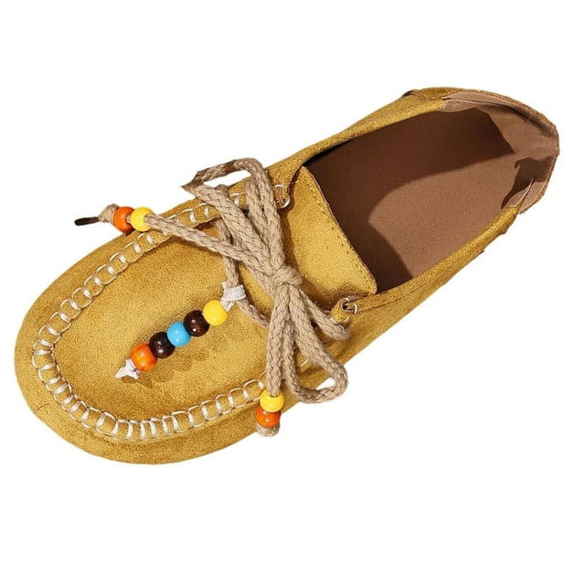 Chaussures de Course pour Femmes, Mode Décontractée Polyvalentes Style Ethnique à Fermeture Tendance Confortables Plates, Pantoufles pour Femmes