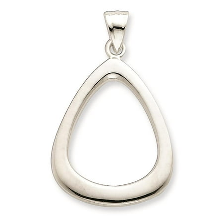 925 Sterling Silver Polished Triangular Shaped Fancy Charm Pendant