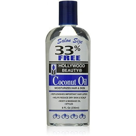 Hollywood Beauty Coconut Oil Moisturizes Hair and Skin, 8 oz, 6 Pack