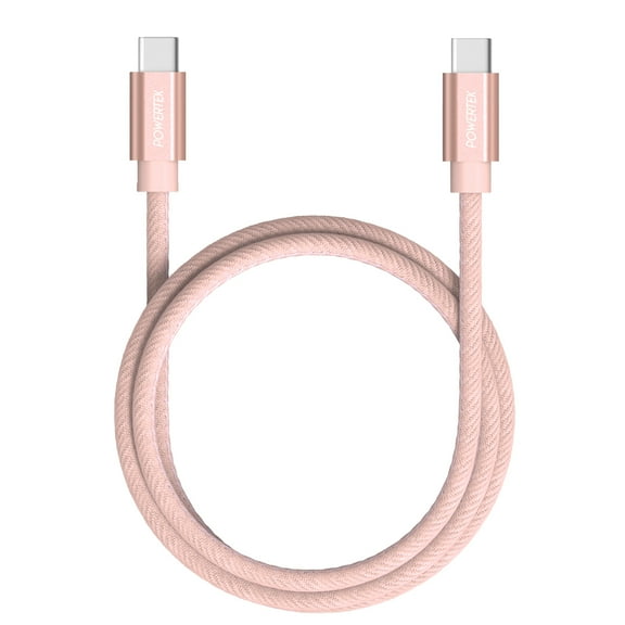 Liquipel Powertek Denim 6' USB-C to USB-C Cable, Pink