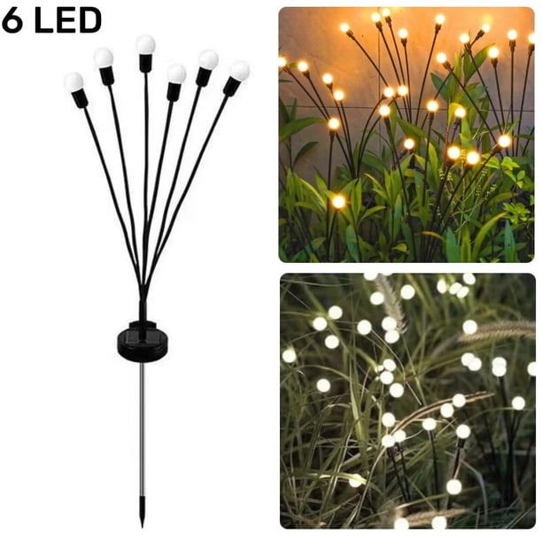 Luces Led solares para exteriores, iluminación de luciérnaga oscilante, globo ocular aterrador, lámpara de camino de Halloween para patio/jardín/césped/Decoración de fiestas, 6/8/10/12 Led