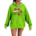 thumbnail image 4 of Christmas Hoodies for Women Long Sleeve Pullover Casual Loose Sweatshirts Dark Green XL, 4 of 5