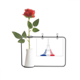 thumbnail image 1 of Eiffel Tower Paris France Outline Artificial Rose Flower Hanging Vases Decoration Bottle, 1 of 3