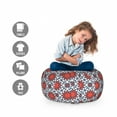 thumbnail image 2 of Geometric Storage Toy Bag Chair, Moroccan Star Design Inspired Middle Eastern Motifs, Stuffed Animal Organizer Washable Bag, Large Size, Vermilion Slate Blue, by Ambesonne, 2 of 3
