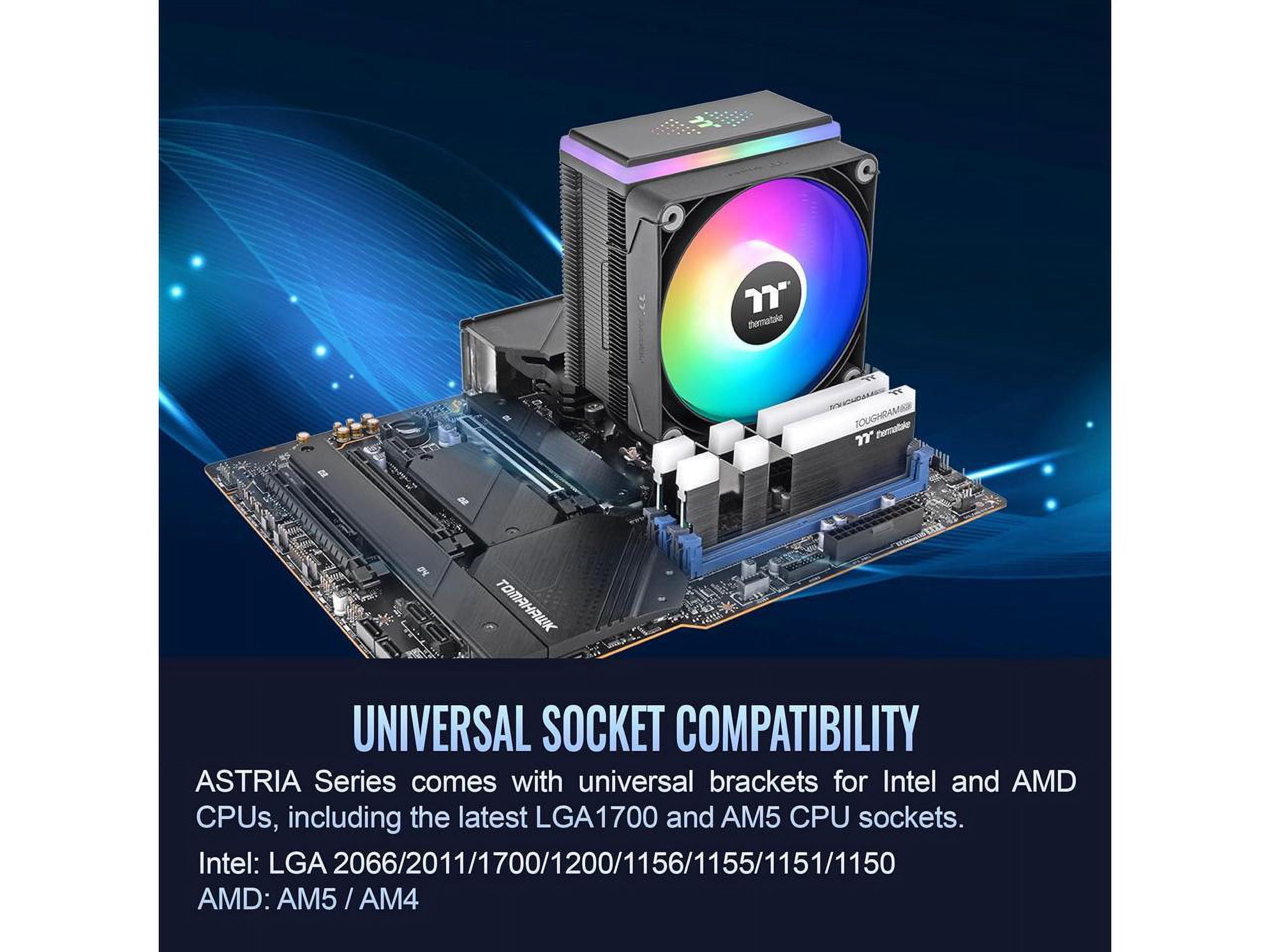 Thermaltake ASTRIA 400 ARGB CPU cooler Comaptible with latest Intel LGA 1700 and AMD AM5 CPU Single Tower 230W TDP cooling power CL-P120-CA12SW-A