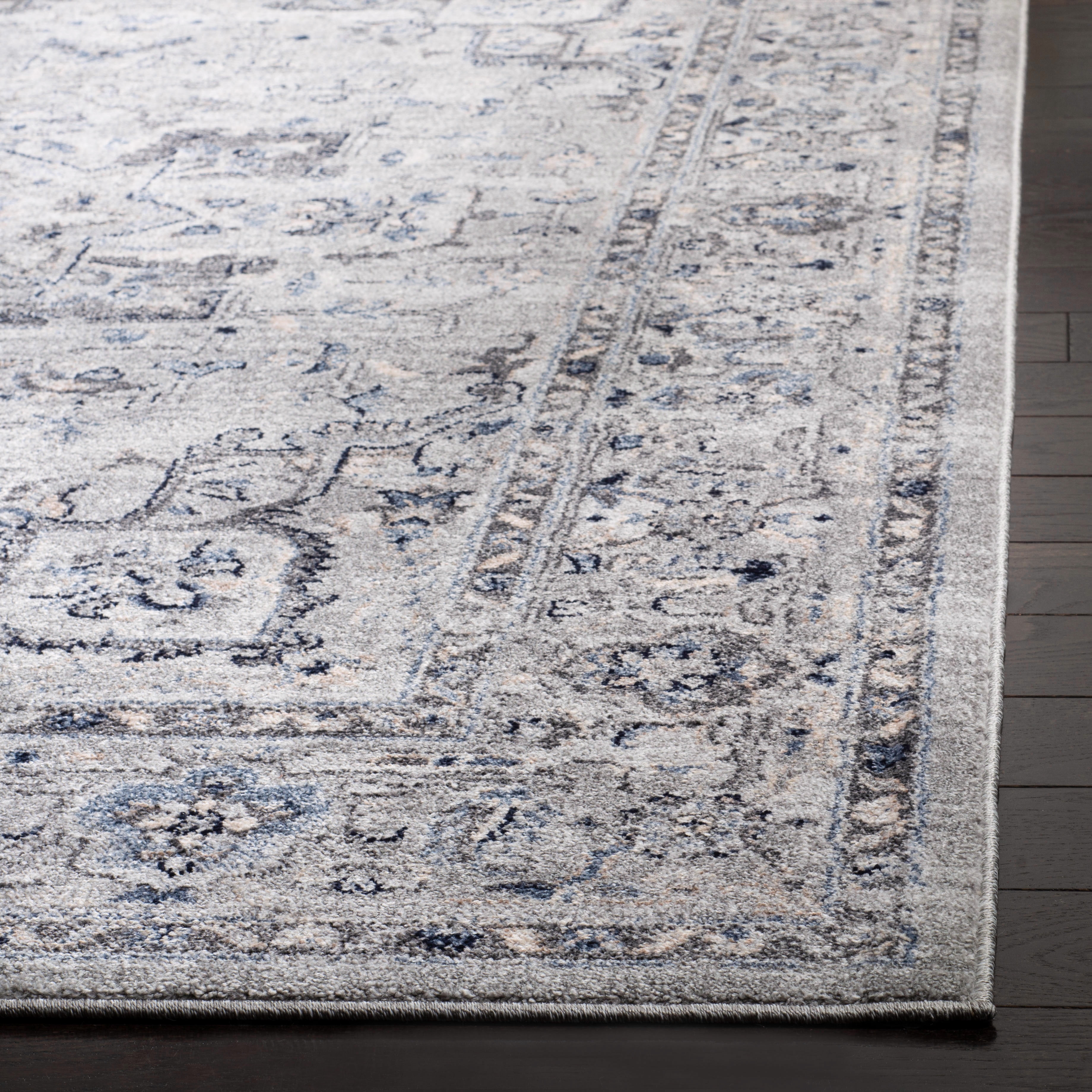 SAFAVIEH Charleston Zharko Floral Area Rug, Gray/Dark Gray, 8' x 8' Square