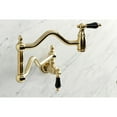thumbnail image 3 of Kingston Brass KS2107PKL Duchess Two-Handle 1-Hole Wall Mount Pot Filler Faucet in Brushed Brass, 3 of 8