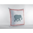 thumbnail image 3 of 28â€ Blue Pink Elephant Indoor Outdoor Throw Pillow, 3 of 4