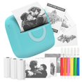 thumbnail image 1 of Mini Sticker Printer Compatible with iPhone & Android – Inkless Bluetooth Thermal Printer with 4 Stickers Rolls, 2 Thermal Rolls | Portable Label & Sticker Maker for Photo, Journaling, Crafts & Notes, 1 of 8