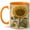 Orange, variant on Vintage Sunflower Coffee Mug, Botanical Yellow Flower Illustration Design, 11 oz Ceramic Cup