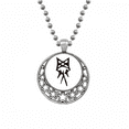 thumbnail image 1 of Bone Inscription Chinese Surname Character Luo Necklaces Pendant Retro Moon Stars Jewelry, 1 of 3