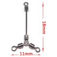thumbnail image 5 of Ettsollp 10Pcs Long Fishing Connector Rolling Swivel Stainless Steel 3 Way Swivel Sea-8#, 5 of 8
