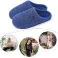 thumbnail image 6 of Memory Foam Slippers for Women and Men Soft Warm House Shoes Indoor/Outdoor Anti-skid Sole, Felt-Blue 38/39, 6 of 7