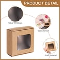thumbnail image 3 of Uxcell 30 Pcs Cajas de Jabón de Kraft para Jabón Casero 2.6 x 2.6 x 1.2 pulgadas Mini Cajas de Tratamiento de Kraft con Ventana Clara Marrón, 3 of 7