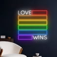 thumbnail image 2 of Handmadetneonsign Love Wins LGBT Flag Neon Sign, LGBT Pride Wall Art Decor, Pride LGBT Wall Decor, 2 of 5