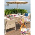 thumbnail image 4 of Outdoor Tablecloth with Umbrella Hole and Zipper, Easter Bunny Rectangle Table Cloth 60x102 Inch Waterproof Tablecloth, Spring Colorful Daisy Flowers Rabbit Wood Plank Picnic Table Cover for Patio, 4 of 7