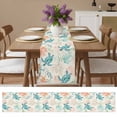 thumbnail image 4 of Summer Sea Turtle Starfish Coral Table Runner 13x90in Non-Slip Cotton Linen Table Runners, Ocean Creature Retro Letter Dresser Scarves TableRunner for Dinner Kitchen Dining Wedding Party, 4 of 9