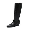 thumbnail image 4 of Wowcloth Pointed Toe Mid-Calf Boots for Women – Chunky Mid Heel Design for Fall Winter, Casual Fashion & Versatile Style, 4 of 8