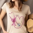 thumbnail image 4 of Nurse T-Shirt with Pink Stethoscope Heart and Bow Design, Maroon, Size L, 4 of 6